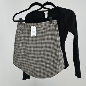 New Express Knit Plaid Skirt-Size S